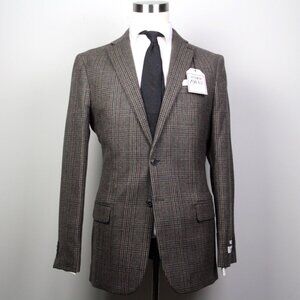 42L JOS A BANK 1905 Men's Blazer‎ SportCoat Jacket Check Wool Brown D050262 166J